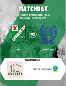 Zaterdag 14 sep 14:30u SVF 1 – Eminent boys 1