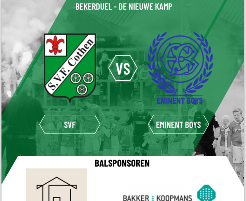 Zaterdag 14 sep 14:30u SVF 1 – Eminent boys 1