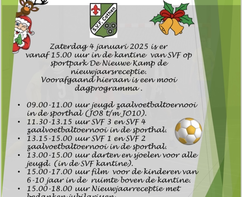 Dagprogramma nieuwjaarsreceptie 4 jan 2025 SVF